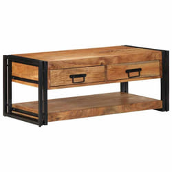 vidaXL Coffee Table 90x50x38 cm Solid Rough Wood Mango side table - Solid acacia wood