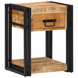 vidaXL Bedside Cabinets 2 pcs 40x35x50 cm Solid Rough Wood Mango bedside table - 1 pcs