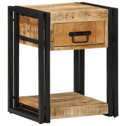 vidaXL Bedside Cabinets 2 pcs 40x35x50 cm Solid Rough Wood Mango bedside table - 1 pcs