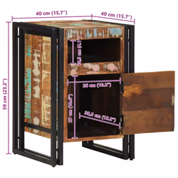 vidaXL Bedside Cabinet 40x40x59 cm Solid Wood Reclaimed bedside table - Solid reclaimed wood
