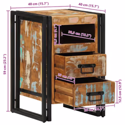 vidaXL Bedside Cabinet 40x40x59 cm Solid Wood Reclaimed bedside table - Solid reclaimed wood