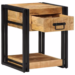 vidaXL Bedside Cabinet 40x40x50 cm Solid Rough Wood Mango bedside table - 2 pcs