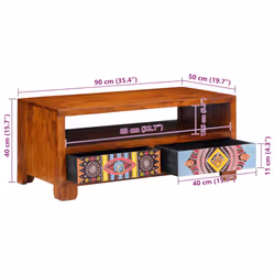 vidaXL Coffee Table 90x50x40 cm Solid Wood Acacia side table living room table - Additional view 8