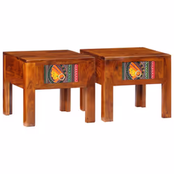 vidaXL Bedside Cabinet 2 pcs 40x40x36 cm Solid Wood Acacia bedside table - 40 x 40 x 36 cm/ 2 pcs
