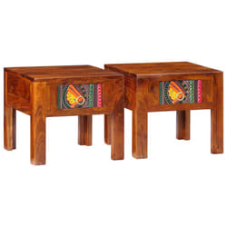 vidaXL Bedside Cabinet 2 pcs 40x40x36 cm Solid Wood Acacia bedside table - 40 x 40 x 36 cm/ 2 pcs
