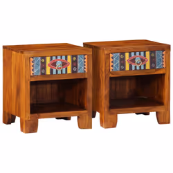 vidaXL Bedside Cabinet 2 pcs 40x40x36 cm Solid Wood Acacia bedside table - 40 x 35 x 45 cm/ 2 pcs