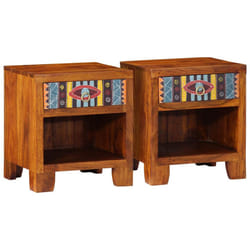 vidaXL Bedside Cabinet 2 pcs 40x40x36 cm Solid Wood Acacia bedside table - 40 x 35 x 45 cm/ 2 pcs