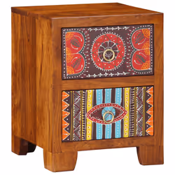 vidaXL Bedside Cabinet 35x35x45 cm Solid Wood Acacia bedside table nightstand - 1 pcs - Additional view 9
