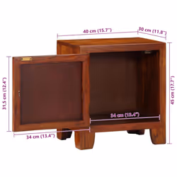 vidaXL Bedside Cabinet 2 pcs 40x30x45 cm Solid Wood Acacia bedside table - 2 pcs - Additional view 8