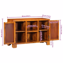 vidaXL Sideboard Multicolour 90x35x60 Solid Wood Acacia cabinet cupboard