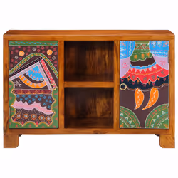 vidaXL Sideboard Multicolour 90x35x60 Solid Wood Acacia cabinet cupboard - Additional view 4