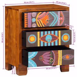 vidaXL Sideboard Multicolour 50x35x60 Solid Wood Acacia cabinet cupboard