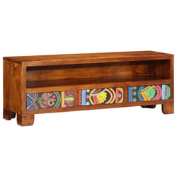 vidaXL TV Cabinet Multicolour 110x30x40 Solid Wood Acacia TV stand