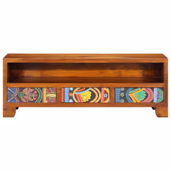 vidaXL TV Cabinet Multicolour 110x30x40 Solid Wood Acacia TV stand - Additional view 4
