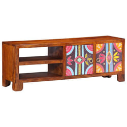 vidaXL TV Cabinet Multicolour 110x30x40 Solid Wood Acacia TV stand