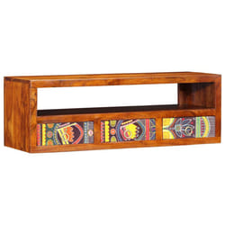 vidaXL Wall-mounted TV Cabinet Multicolour 90x30x30 Solid Wood Acacia TV stand
