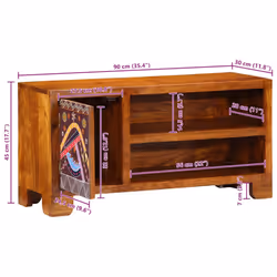 vidaXL TV Cabinet Multicolour 90x30x45 Solid Wood Acacia TV stand TV sideboard