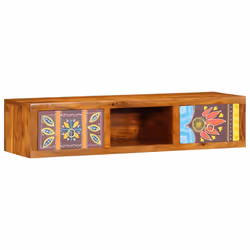 vidaXL Wall-mounted TV Cabinet Multicolour 100x30x22 Solid Wood Acacia