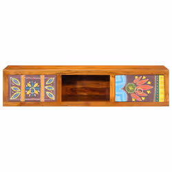 vidaXL Wall-mounted TV Cabinet Multicolour 100x30x22 Solid Wood Acacia - Additional view 4