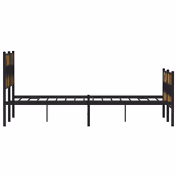 vidaXL Metal Bed Frame without Mattress Bed Base Smoked Oak 135x190 cm Double - Additional view 4