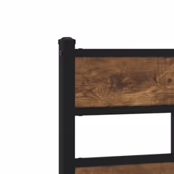 vidaXL Metal Bed Frame without Mattress Home Bed Base Smoked Oak 140x200 cm - Additional view 6