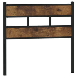 vidaXL Headboard Bed Header Bed Headboard Brown Oak Steel and Engineered Wood - smoked oak, 100 cm
