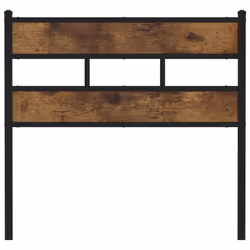 vidaXL Headboard Bed Header Bed Headboard Brown Oak Steel and Engineered Wood - smoked oak, 100 cm