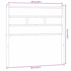vidaXL Headboard Bed Header Bed Headboard Brown Oak Steel and Engineered Wood - smoked oak, 100 cm