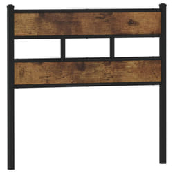 vidaXL Headboard Bed Header Bed Headboard Brown Oak Steel and Engineered Wood - smoked oak, 107 cm