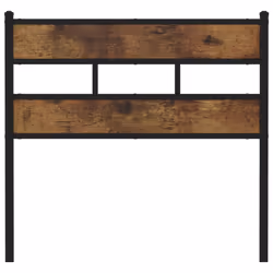 vidaXL Headboard Bed Header Bed Headboard Brown Oak Steel and Engineered Wood - smoked oak, 107 cm