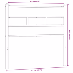 vidaXL Headboard Bed Header Bed Headboard Brown Oak Steel and Engineered Wood - smoked oak, 107 cm