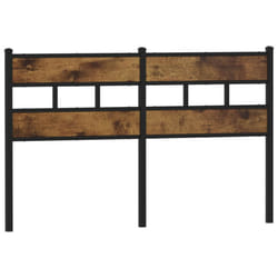 vidaXL Headboard Bed Header Bed Headboard Brown Oak Steel and Engineered Wood - smoked oak, 140 cm