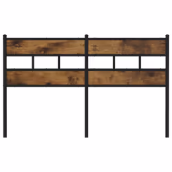 vidaXL Headboard Bed Header Bed Headboard Brown Oak Steel and Engineered Wood - smoked oak, 140 cm