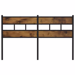 vidaXL Headboard Bed Header Bed Headboard Brown Oak Steel and Engineered Wood - smoked oak, 150 cm