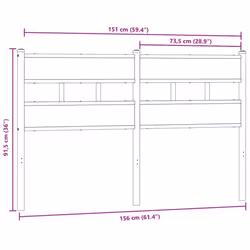 vidaXL Headboard Bed Header Bed Headboard Brown Oak Steel and Engineered Wood - smoked oak, 150 cm