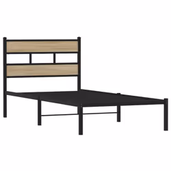 vidaXL Metal Bed Frame without Mattress Home Bed Base Sonoma Oak 80x200 cm