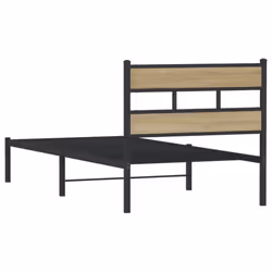 vidaXL Metal Bed Frame without Mattress Bed Base Sonoma Oak 90x190 cm Single - Additional view 5