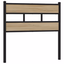 vidaXL Headboard Bed Header Bed Headboard Brown Oak Steel and Engineered Wood - sonoma oak, 100 cm