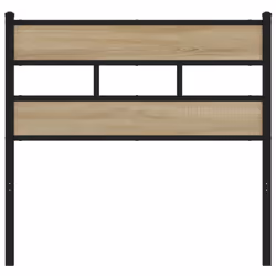vidaXL Headboard Bed Header Bed Headboard Brown Oak Steel and Engineered Wood - sonoma oak, 100 cm