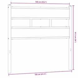 vidaXL Headboard Bed Header Bed Headboard Brown Oak Steel and Engineered Wood - sonoma oak, 100 cm