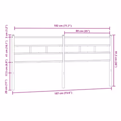 VidaXL 4017187 headboard/footboard Brown, Oak - Additional view 6