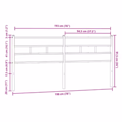 VidaXL 4017189 headboard/footboard Brown, Oak - Additional view 5