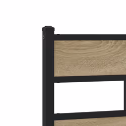 vidaXL Metal Bed Frame without Mattress Bed Base Bedstead Entertainment Centre - sonoma oak, 120 x 200 cm/ with headboard & high footboard - Additional view 7