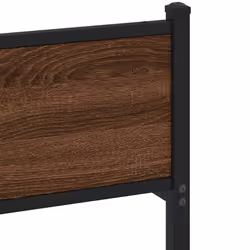 vidaXL Metal Bed Frame without Mattress Bed Base Bedstead Entertainment Centre - brown oak, 137 x 190 cm/ with headboard & high footboard - Additional view 6