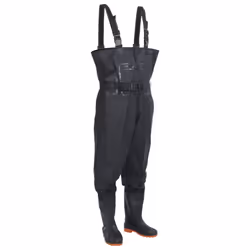 vidaXL Chest Waders with Boots and Belt Waterproof Hunting Fishing Waders - black, 46