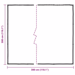 vidaXL Clear Tarpaulin & Eyelets Clear Tarp Waterproof Tarpaulin Polyethylene - 3 x 3 m - Additional view 5
