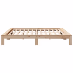 vidaXL Bed Frame without Mattress Bed Base Solid Wood Pine - natural, 200 x 200 cm - Additional view 4