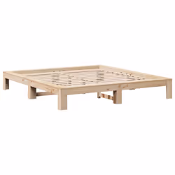 vidaXL Bed Frame without Mattress Bed Base Solid Wood Pine - natural, 180 x 200 cm
