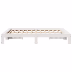 vidaXL Bed Frame without Mattress Bed Base Solid Wood Pine - white, 160 x 200 cm - Additional view 4