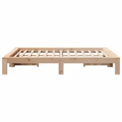 vidaXL Bed Frame without Mattress Bed Base Solid Wood Pine - natural, 150 x 200 cm - Additional view 4